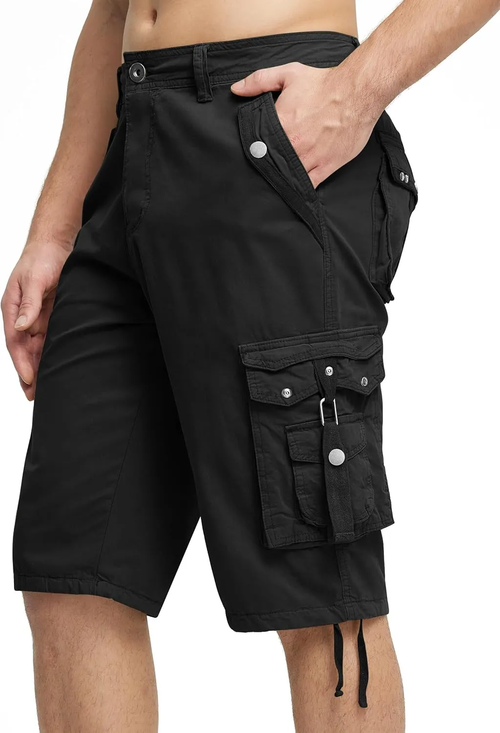 Mens Cargo Shorts Casual Shorts Hiking Shorts Below Knee Relaxed Fit Multi Pockets Running Joggers Outdoor Mens Shorts