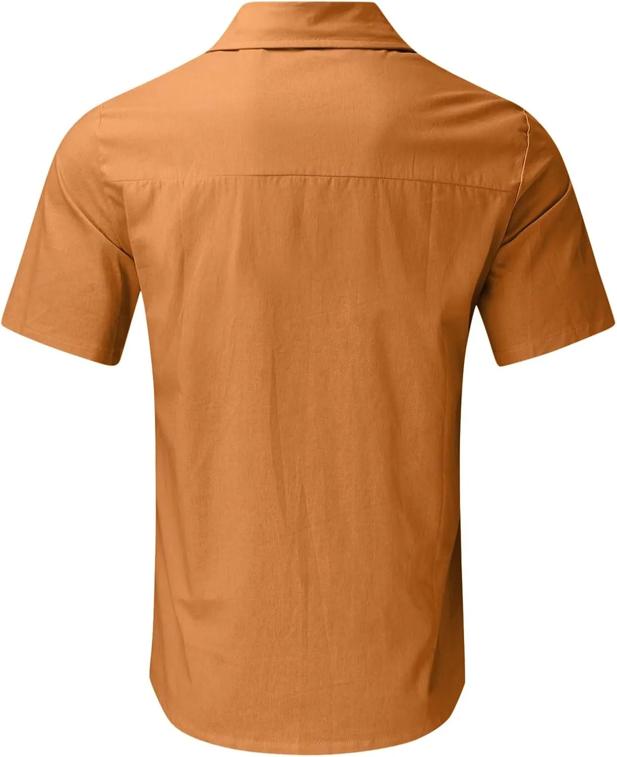 Mens Cotton Linen Shirts 2024 Summer Short Sleeve Button Down Shirts Relaxed Fit Casual Beach Tops Hawaiian Shirts