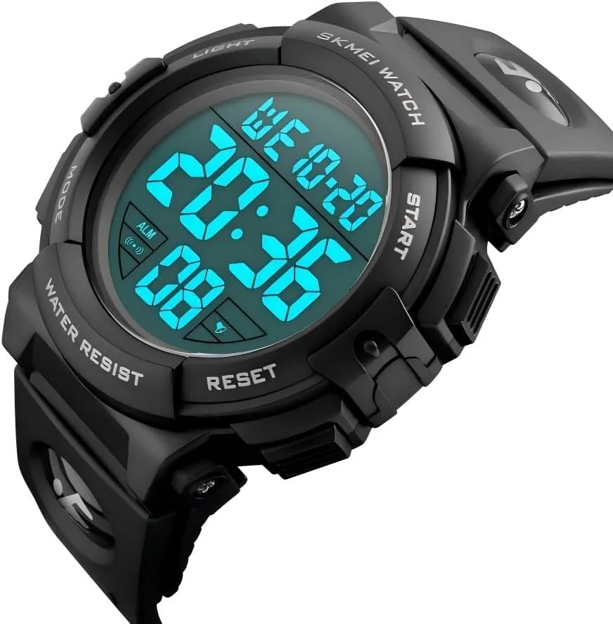Mens Digital Sports Watch, Waterproof LED Screen Large Face Military Watches for Men Army Watch