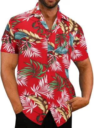 Mens Funny Hawaiian Shirts Button Down Shirts Mens Hawaiian Shirts Beach Floral Hawaiian Shirt for Men Short Sleeve