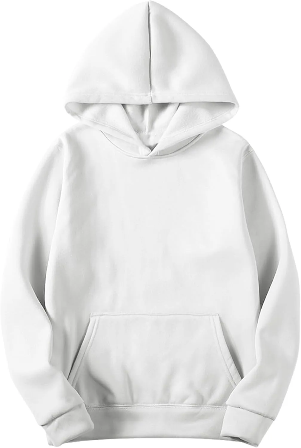 Men's Hoodies Solid Color Sweatshirts Long Sleeve Casual Pullover Top Lightweight Hooded Sweatshirt with Pocket