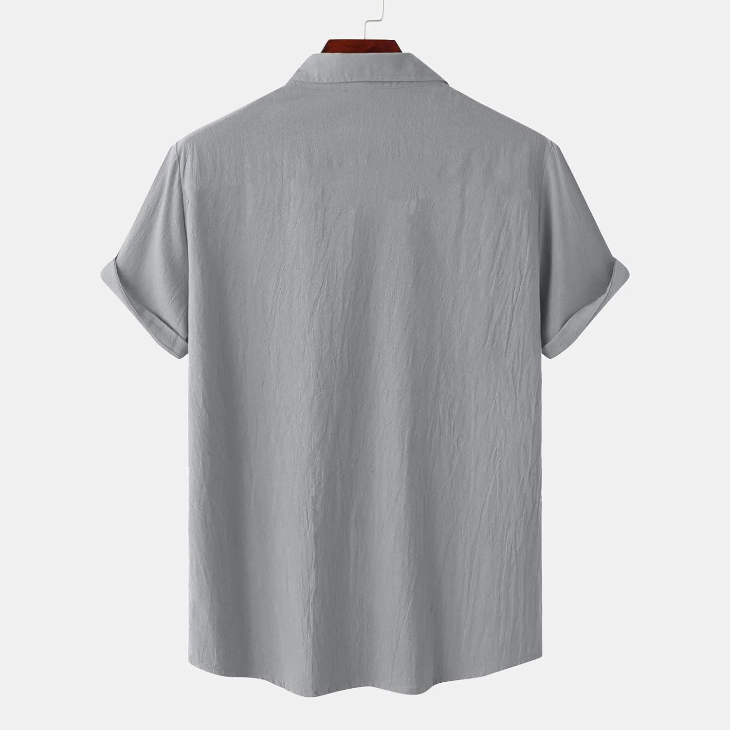 Mens Short Sleeve Button Down Shirts Casual Linen Shirts for Men Soft Beach Shirt Vacation Clothing Hawaiian Shirts
