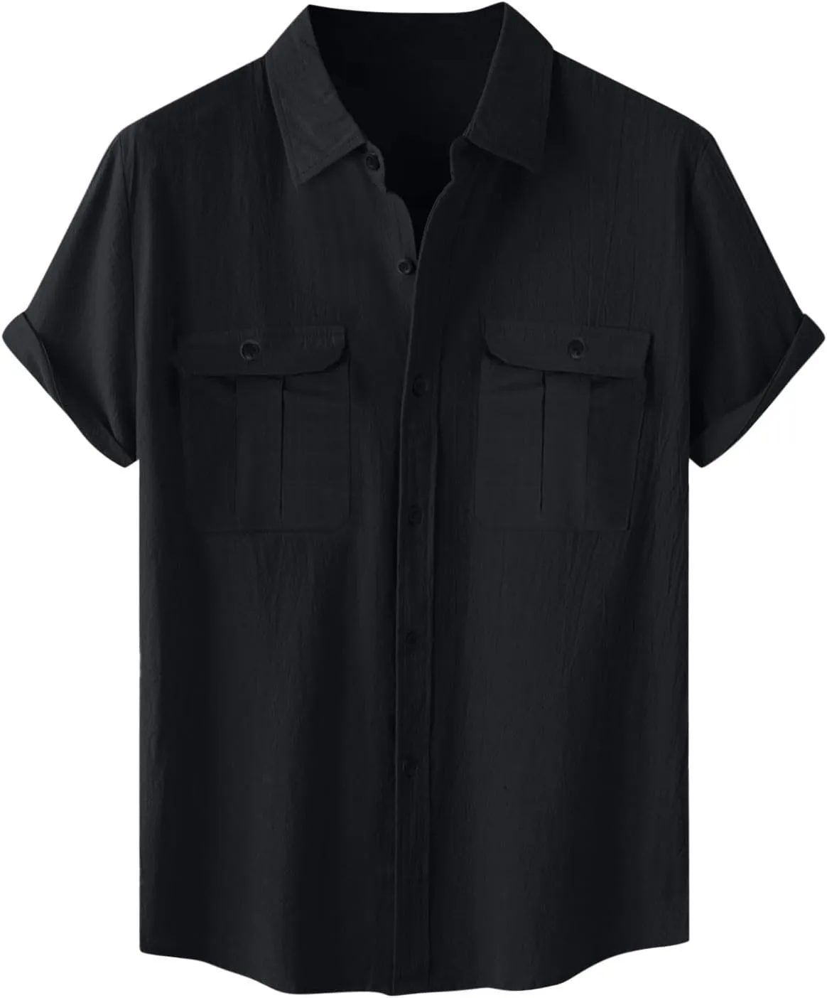 Mens Short Sleeve Button Down Shirts Casual Linen Shirts for Men Soft Beach Shirt Vacation Clothing Hawaiian Shirts