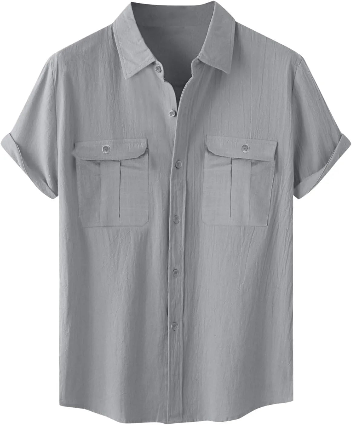 Mens Short Sleeve Button Down Shirts Casual Linen Shirts for Men Soft Beach Shirt Vacation Clothing Hawaiian Shirts