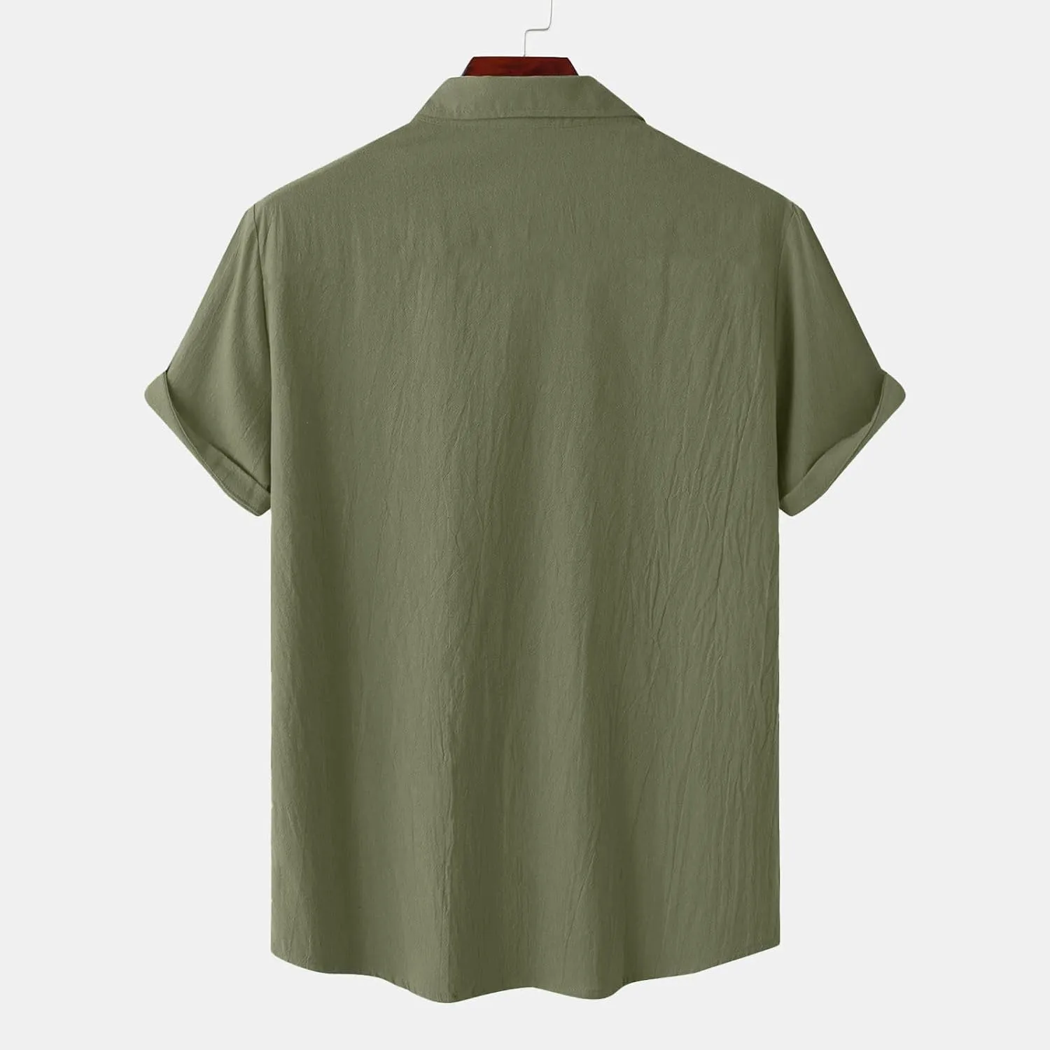Mens Short Sleeve Button Down Shirts Casual Linen Shirts for Men Soft Beach Shirt Vacation Clothing Hawaiian Shirts