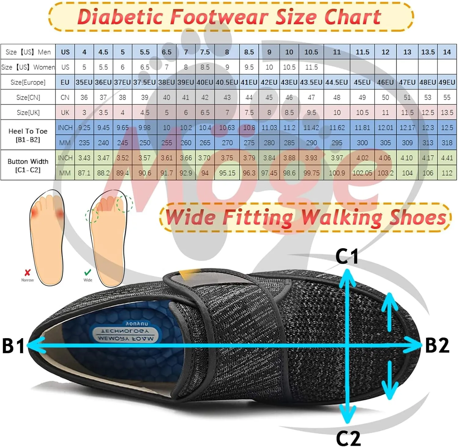 Men's Slip-On Memory Foam Trainers - Lightweight Breathable Casual Walking & Running Shoes