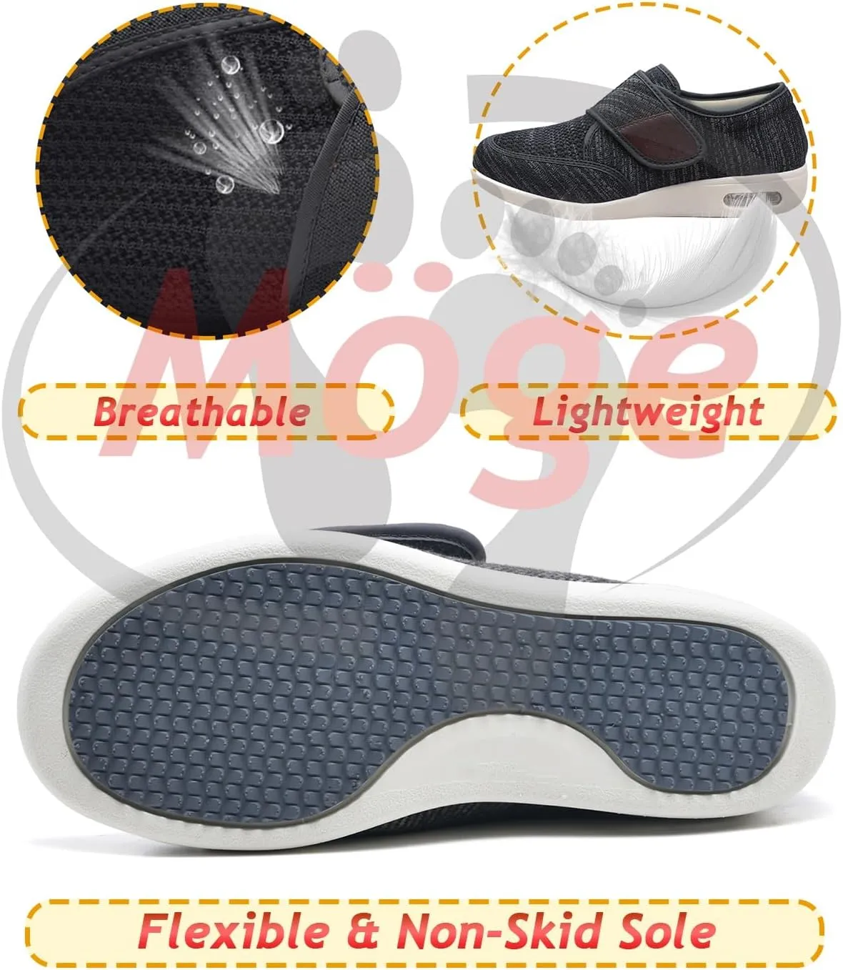 Men's Slip-On Memory Foam Trainers - Lightweight Breathable Casual Walking & Running Shoes