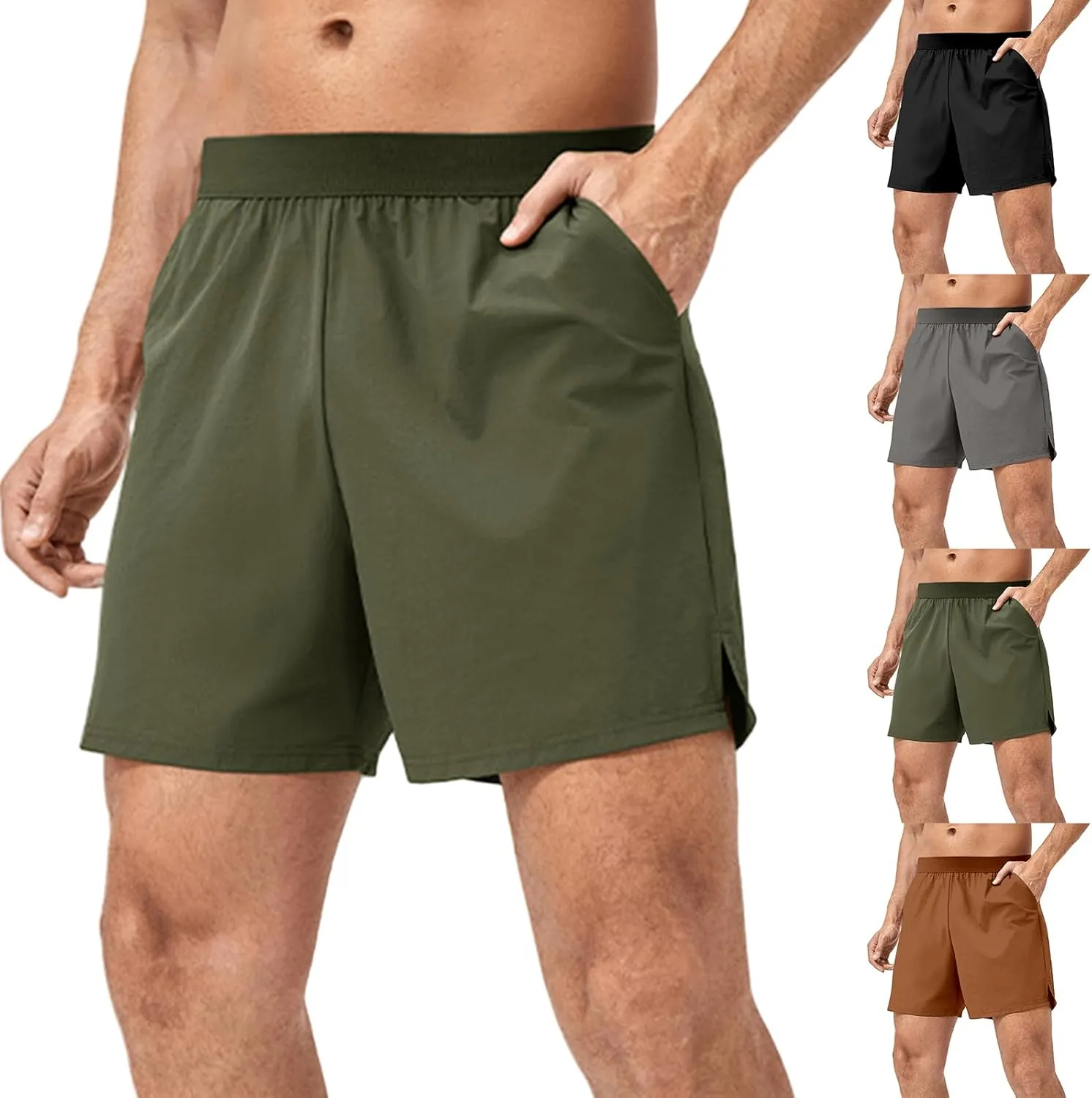 Men's Stretch Workout Shorts Quick Dry Breathable Comfy Shorts Summer Slim Fit Casual Pants for Outdoor Daily Sports