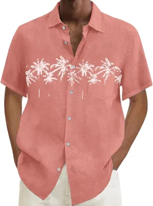 Mens Summer Beach Shirts Short Sleeved Shirt with Buttons Down Shirt Men's Beach Summer Shirt Button Up Shirt Men