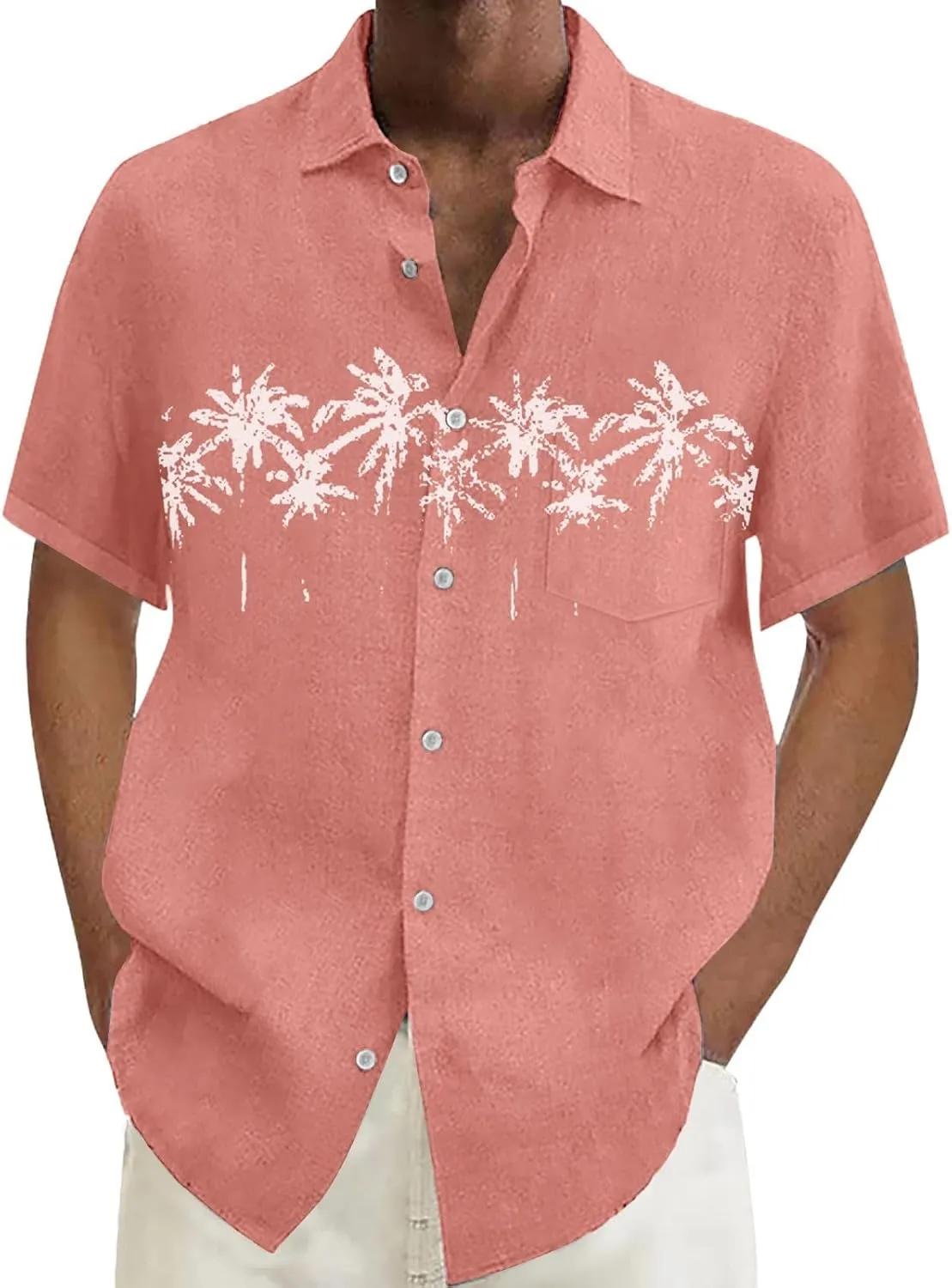 Mens Summer Beach Shirts Short Sleeved Shirt with Buttons Down Shirt Men's Beach Summer Shirt Button Up Shirt Men