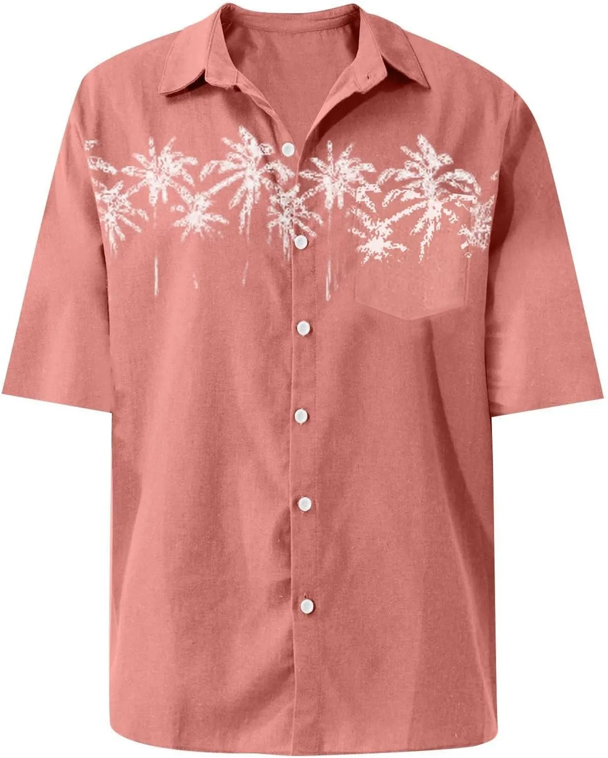 Mens Summer Beach Shirts Short Sleeved Shirt with Buttons Down Shirt Men's Beach Summer Shirt Button Up Shirt Men