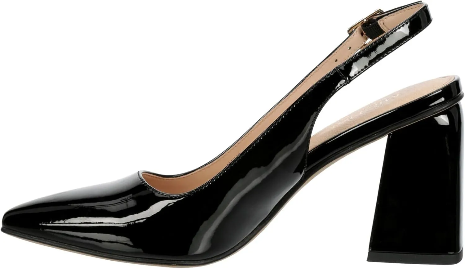 Michael By Michael Shannon Jacqueline - Women's Patent Pointed Toe Slingback with Low Block Heel