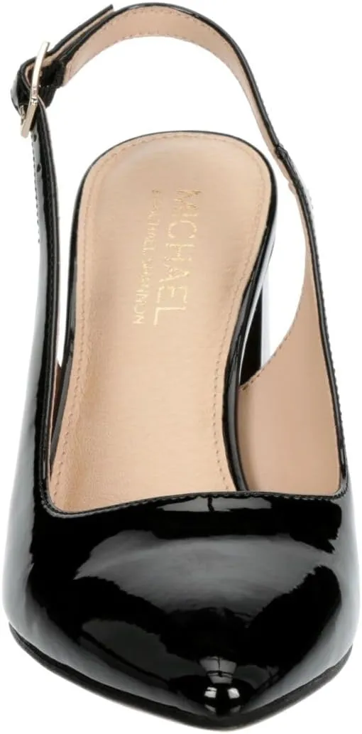 Michael By Michael Shannon Jacqueline - Women's Patent Pointed Toe Slingback with Low Block Heel