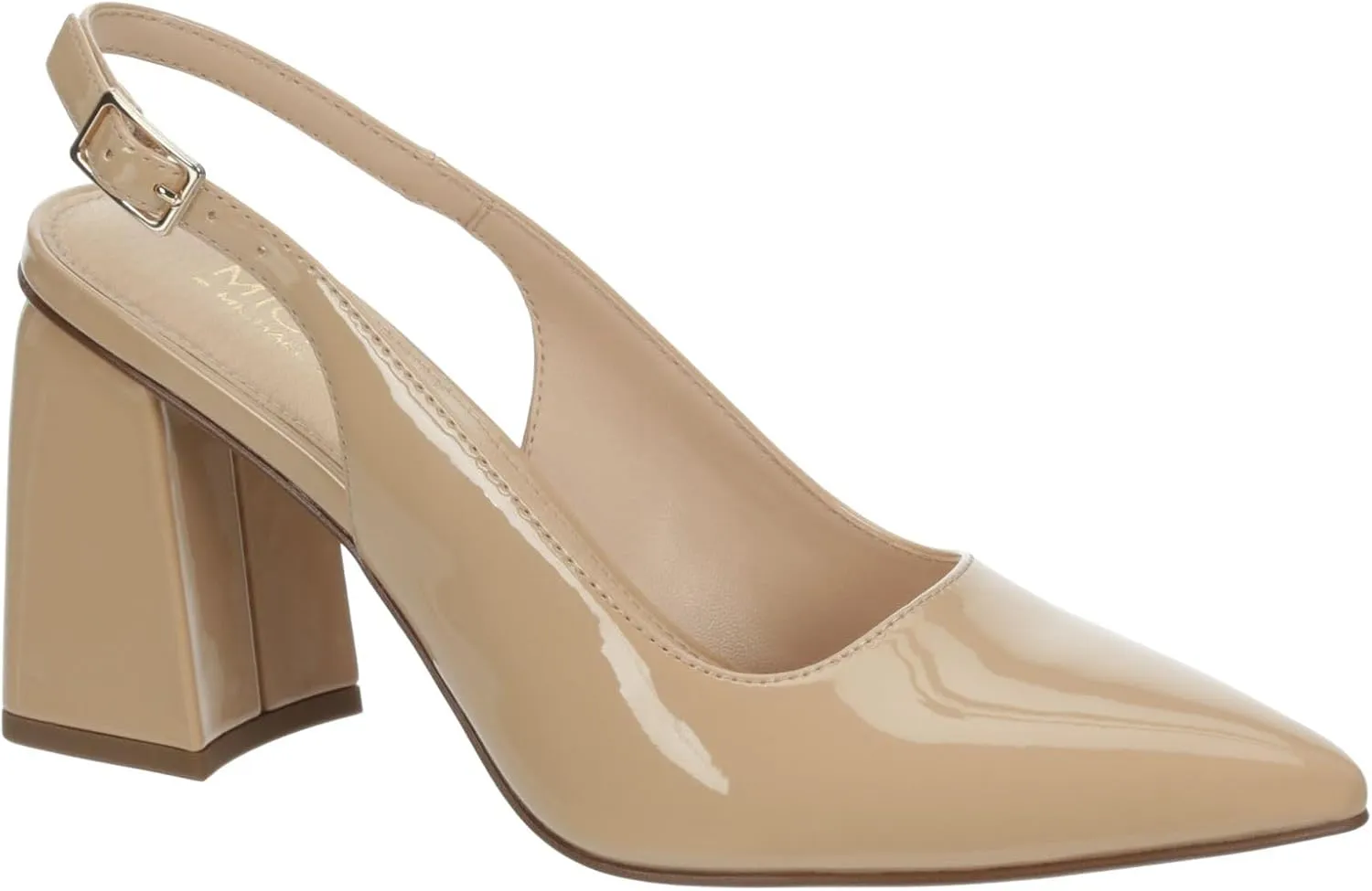 Michael By Michael Shannon Jacqueline - Women's Patent Pointed Toe Slingback with Low Block Heel