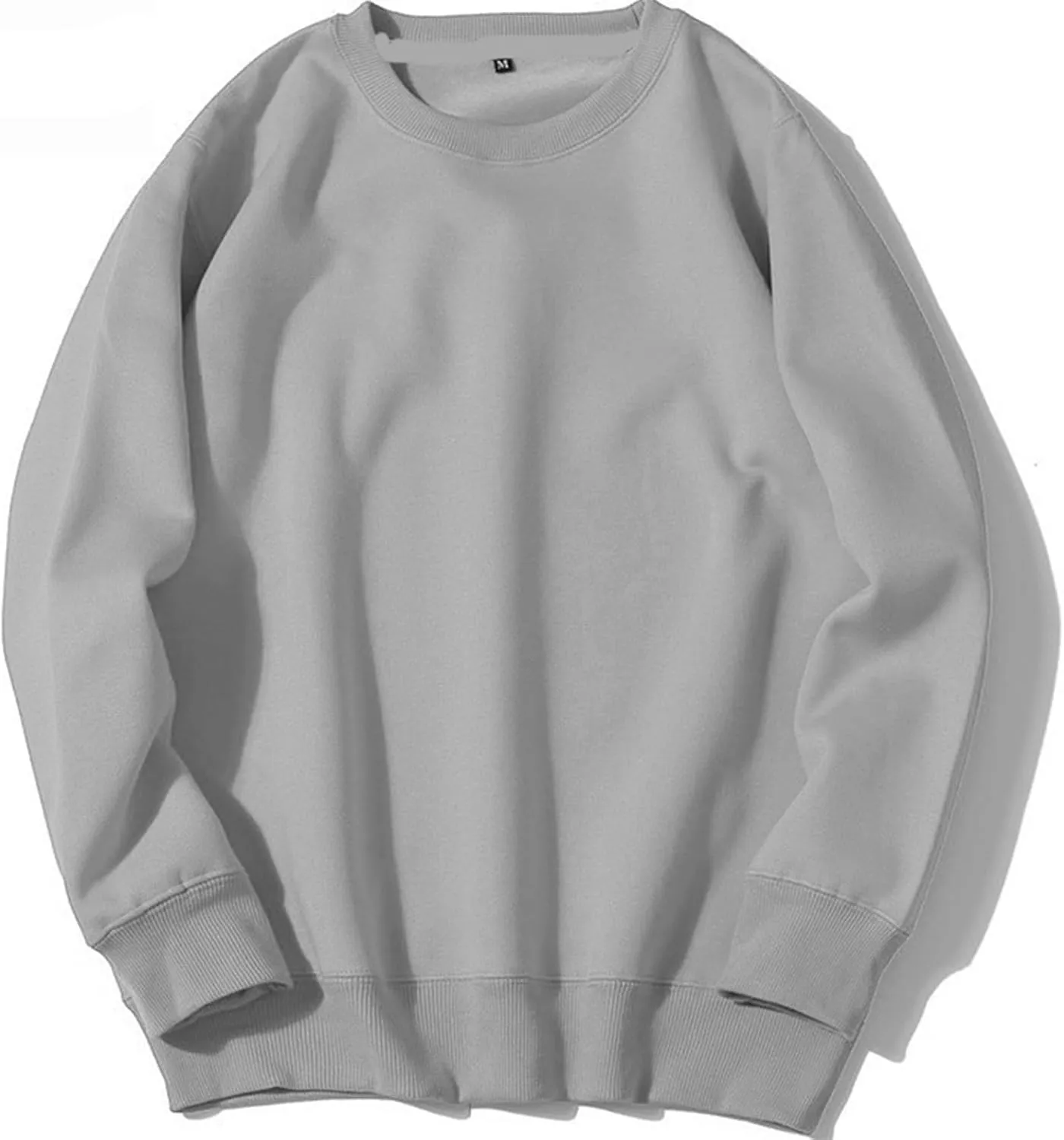 Muscularfit Crewneck Sweatshirts for Men Loose Fit Long Sleeve Solid Causal Pullover Shirts Lightweight Gym Athletic Shirt