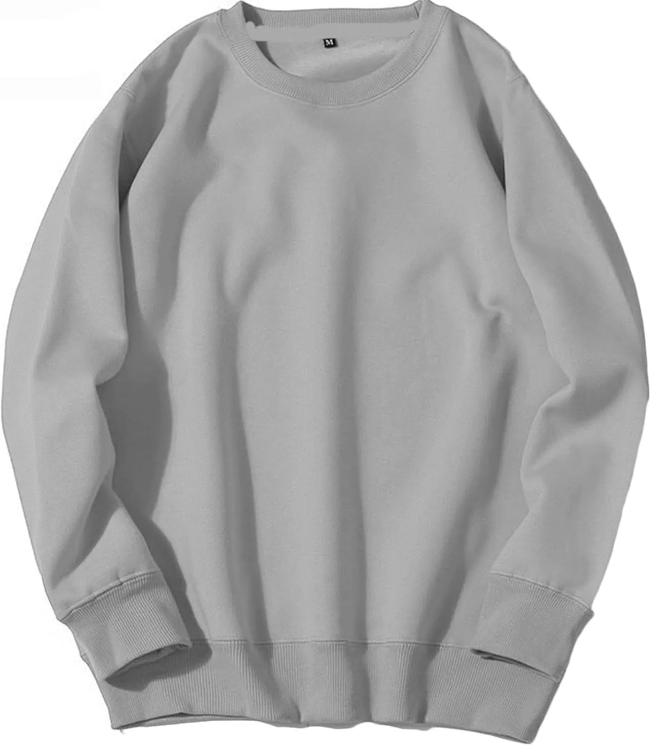 Muscularfit Crewneck Sweatshirts for Men Loose Fit Long Sleeve Solid Causal Pullover Shirts Lightweight Gym Athletic Shirt