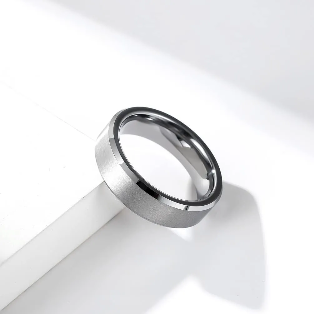 MYNENEY Tungsten Ring 4mm 6mm 8mm Matte Surface Signet Rings Gold/Silver/Black Mens Wedding Bands Size 5-12
