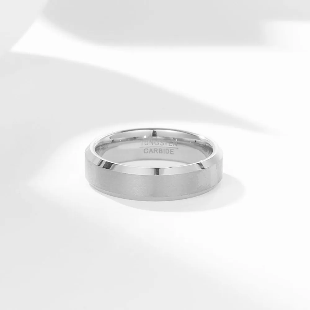 MYNENEY Tungsten Ring 4mm 6mm 8mm Matte Surface Signet Rings Gold/Silver/Black Mens Wedding Bands Size 5-12