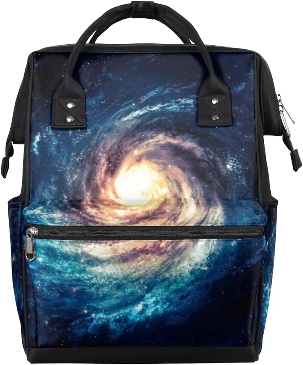 Nebulae Galaxies Diaper Bag Tote Large Capacity Waterproof with Adjustable Shoulder Strap and Pram Straps Mommy Bag for Hospital Beach Weekender Travel