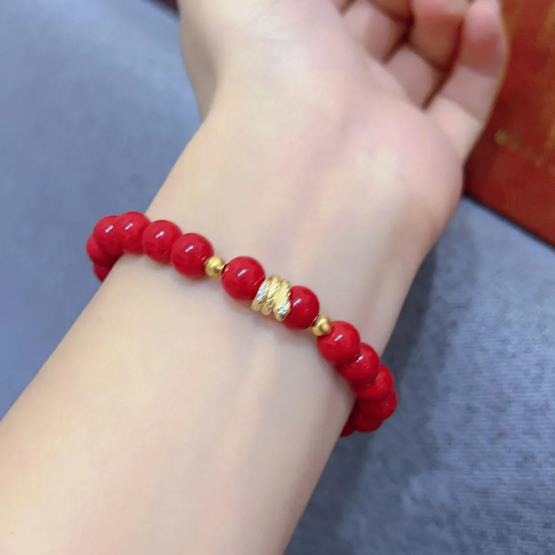 New Year of Snake Beaded Charm Bracelets Handmade Snake Good Luck Amulet Blessing Bracelets Natural Stone Bracelets