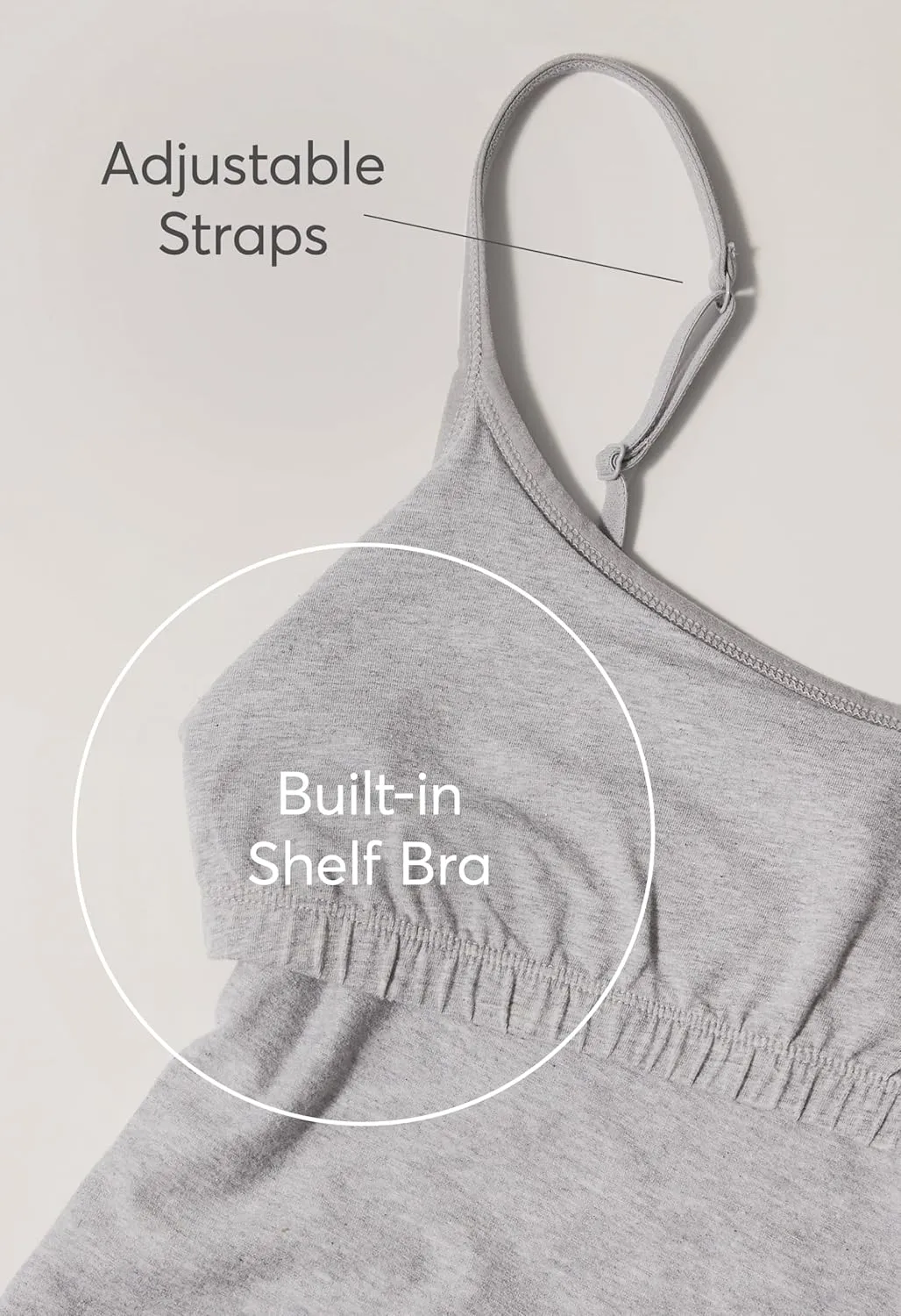 Pact Women's Cotton Camisole Tank Top with Built-in Shelf Bra