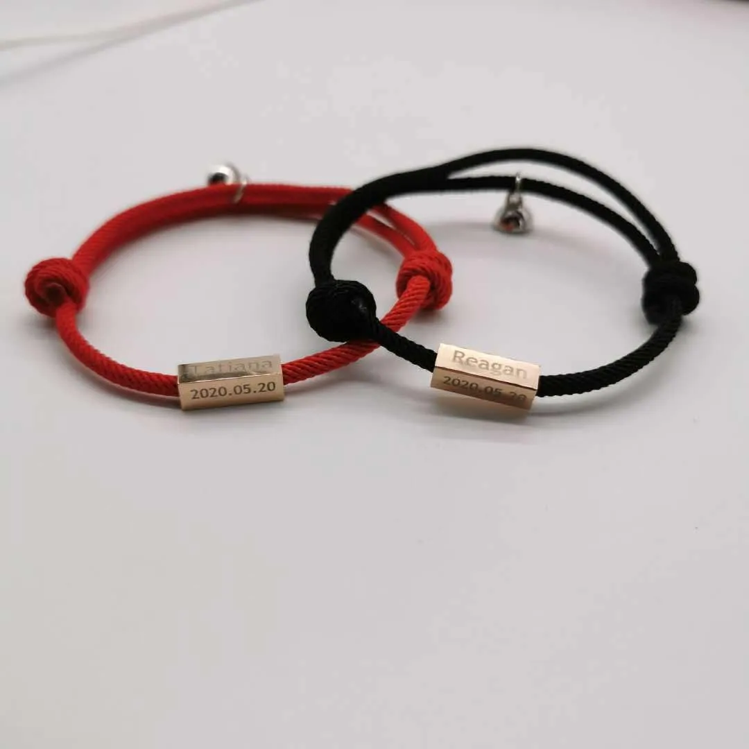 Personalized customized couple bracelets, adjustable attractive couple bracelets, personalized engraving love bracelets, gifts for men and women