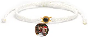 Personalized Photo Bracelets Custom Picture Projection Bracelets Handmade Braided Rope Circular Bracelet I Love You Bracelets