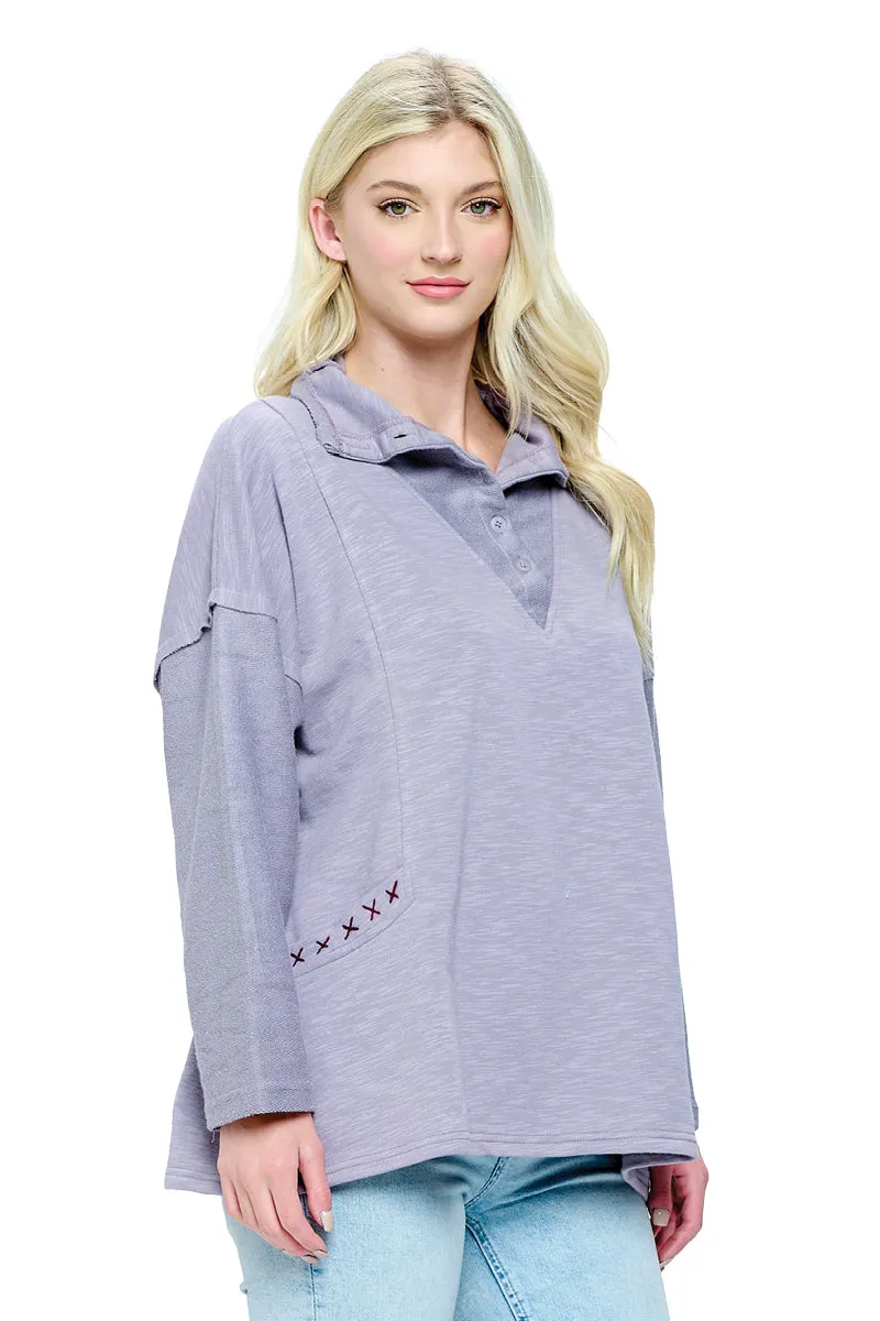 Pullover Loose Fit Handstitch