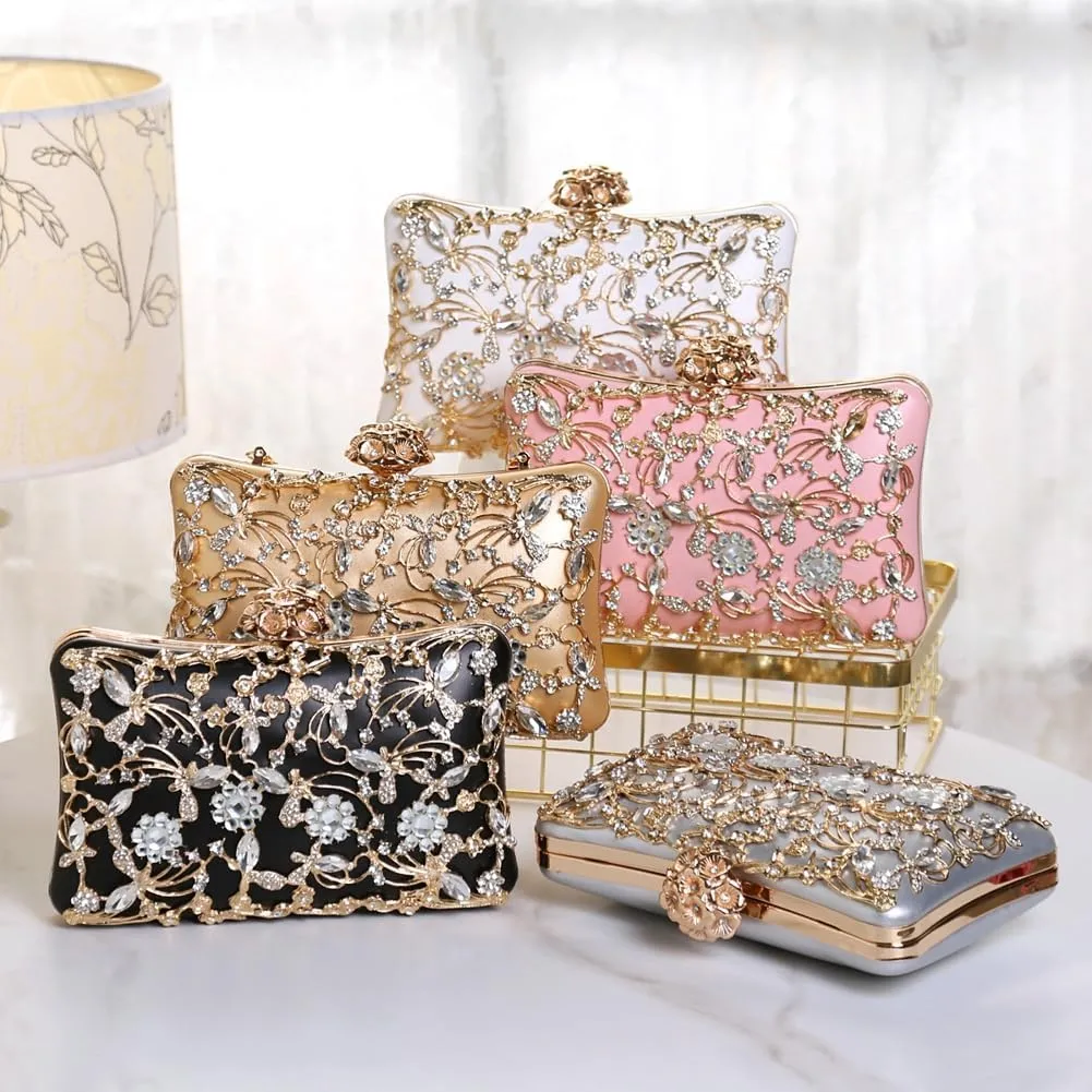 Rhinestone Evening Bags Women Sparkly Crystal Clutch Purses Shoulder Handbags for Party Wedding Cocktail Prom 2025