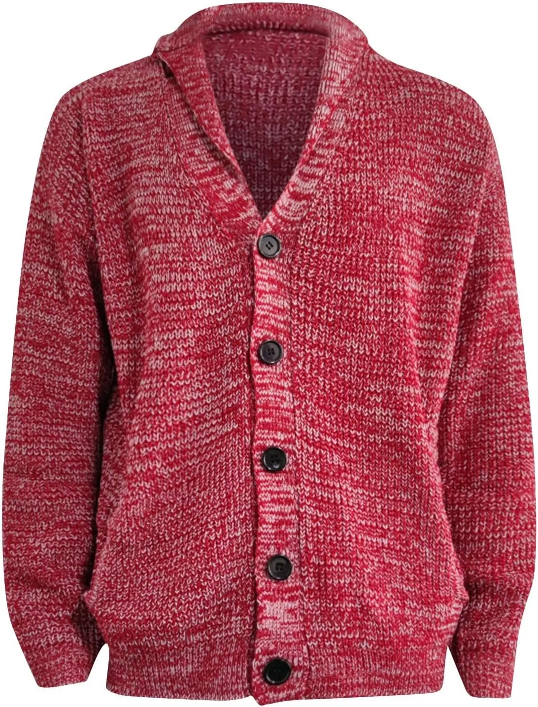 RTRDE Mens Dress Sweater Casual Long Sleeve Shawl Collar Buttons Down Cable Knit Cardigan Sweater Mens, XXL-5XL