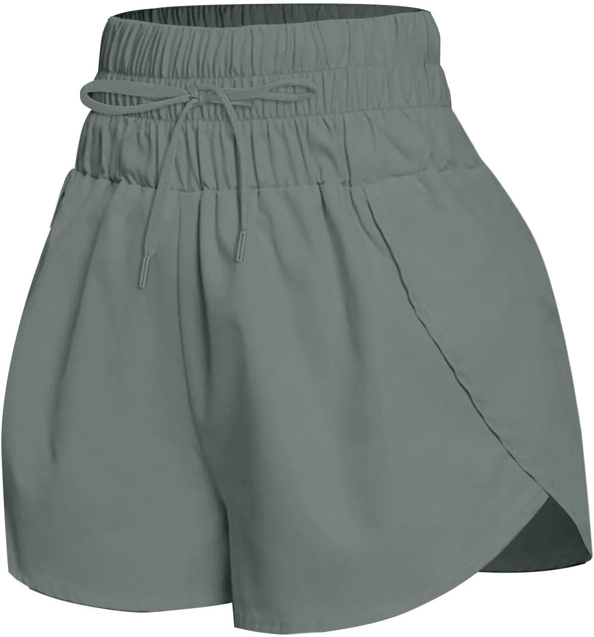 Running Shorts for Women Trendy Elastic High Waisted Yoga Sporty Short Thin Breathable Athletic Workout Gym Bermuda