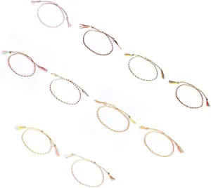Set of 10 Handmade Cotton Bracelets Friendship Bracelets Adjustable Anklets Colorful Cotton Thread Bracelets for Woman