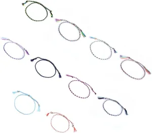 Set of 10 Handmade Cotton Bracelets Friendship Bracelets Adjustable Anklets Colorful Cotton Thread Bracelets for Woman