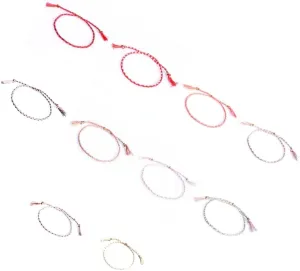 Set of 10 Handmade Cotton Bracelets Friendship Bracelets Adjustable Anklets Colorful Cotton Thread Bracelets for Woman