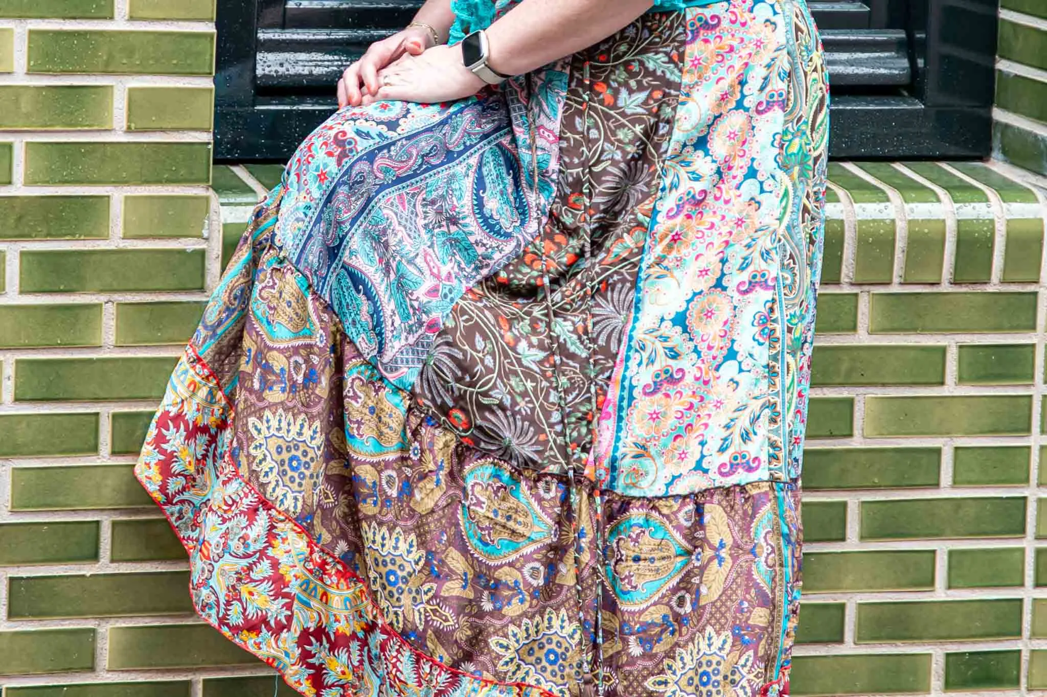 Silkmix boho rok- patchwork design- luca
