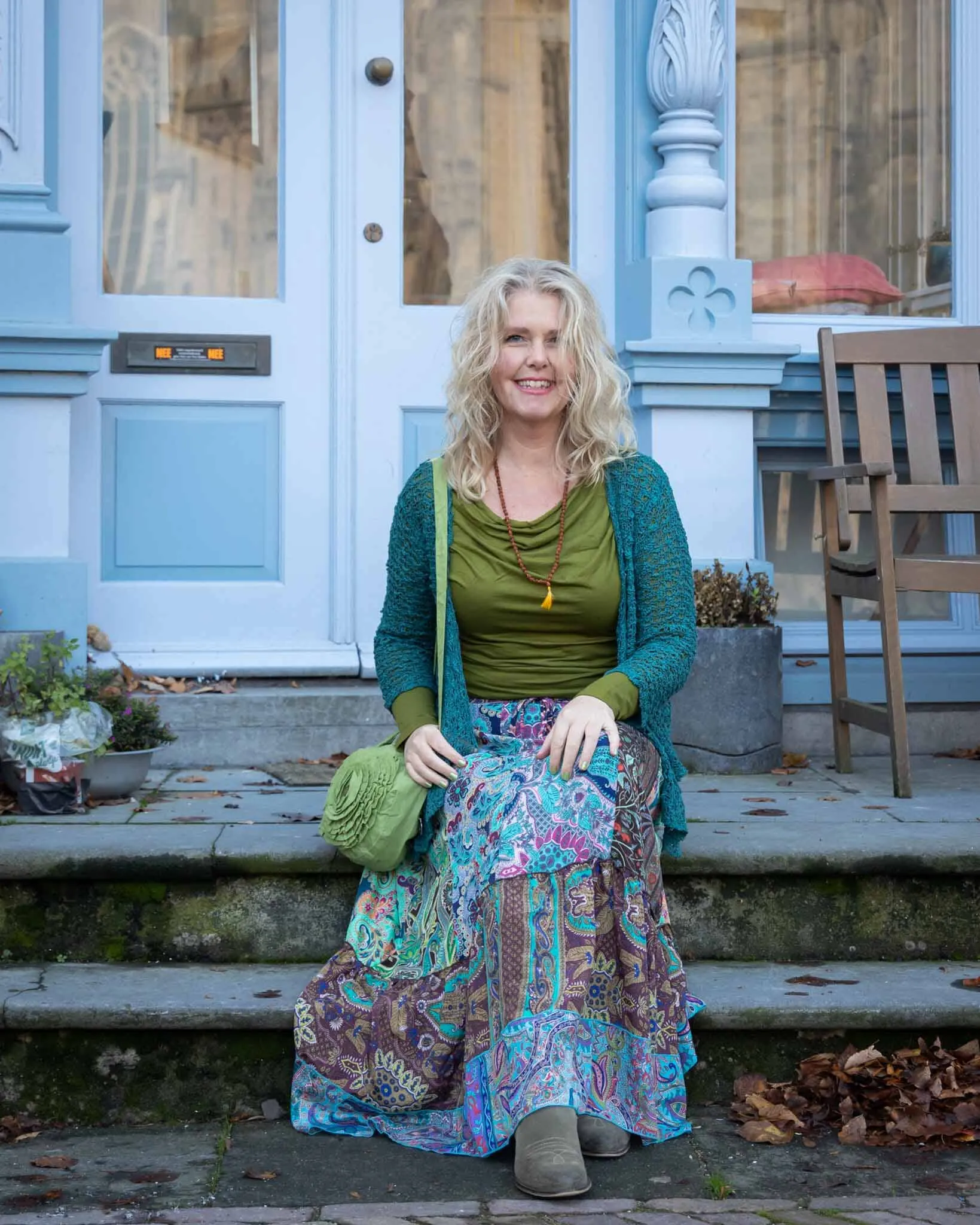 Silkmix boho rok- patchwork design