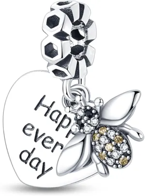 Silver Charms for WomenFit Pandora Bracelets and Necklace Bead Pendants for Mother's Day Jewelry Gift