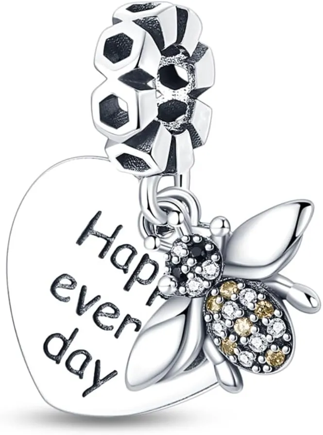 Silver Charms for WomenFit Pandora Bracelets and Necklace Bead Pendants for Mother's Day Jewelry Gift