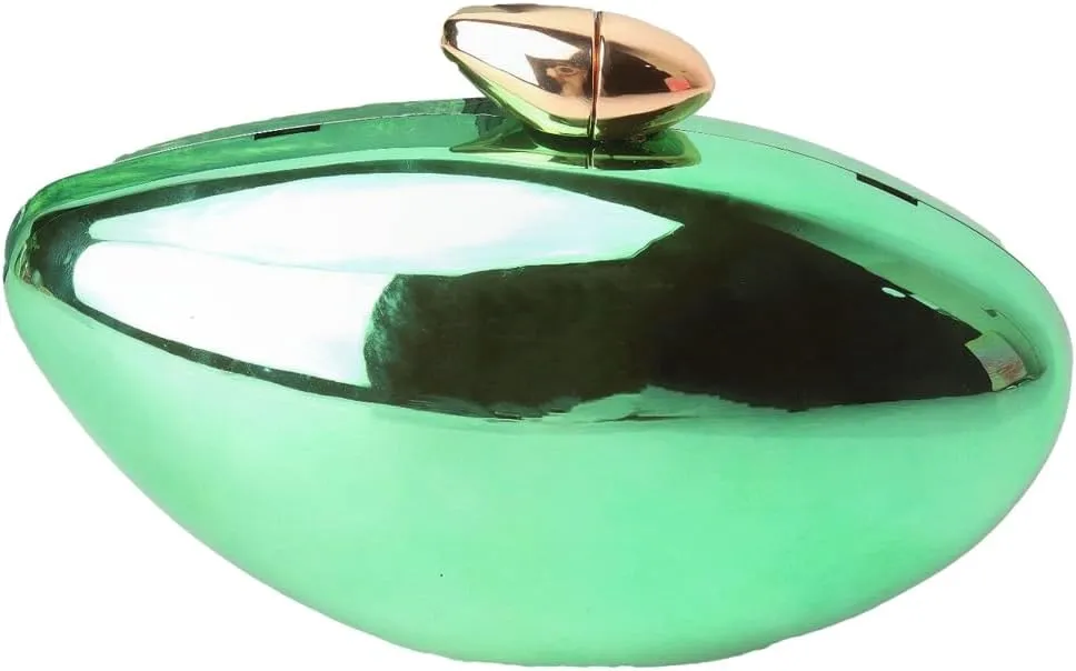 Simple Clutch Bags for Women Premium Acrylic Evening Bag Shell Shape Metallic Purse for Dinner Trendy Evening Purse