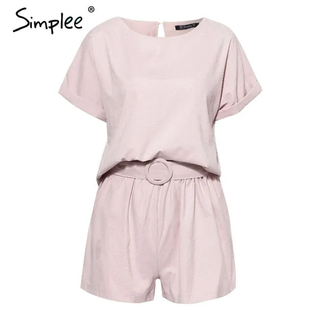 Simplee Solid co-ordinat jumpsuit romper Women