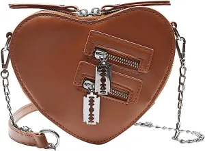 Sister Amy Women Red Heart Purse Cute Love Heart Shape Shoulder Handbag Girls Evening Clutch Bag Chain Purse