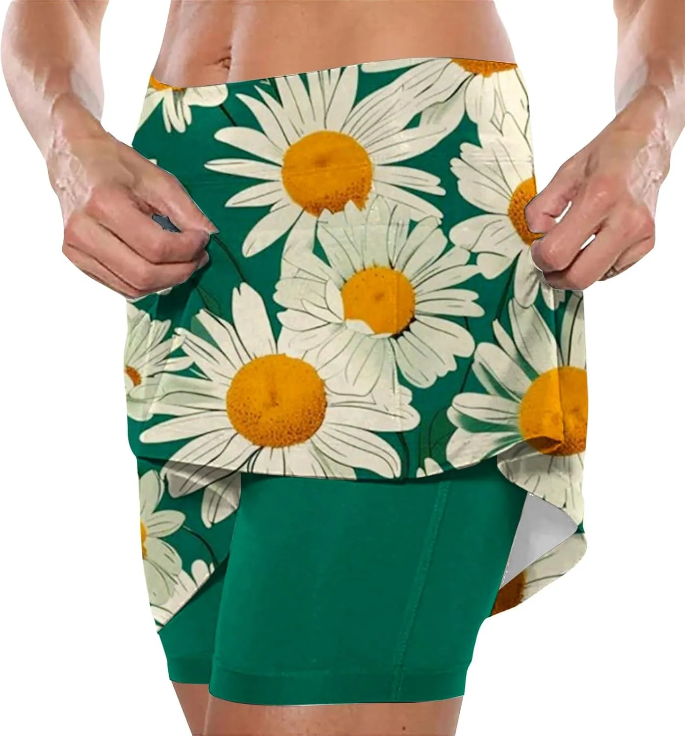Skorts for Women 2 in 1 Casual Stretchy Summer Sports Shorts Lightweight Comfortable Breathable Skirts with Pockets