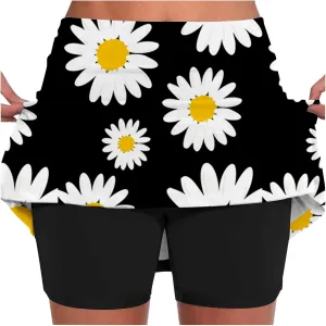 Skorts for Women 2 in 1 Casual Stretchy Summer Sports Shorts Lightweight Comfortable Breathable Skirts with Pockets
