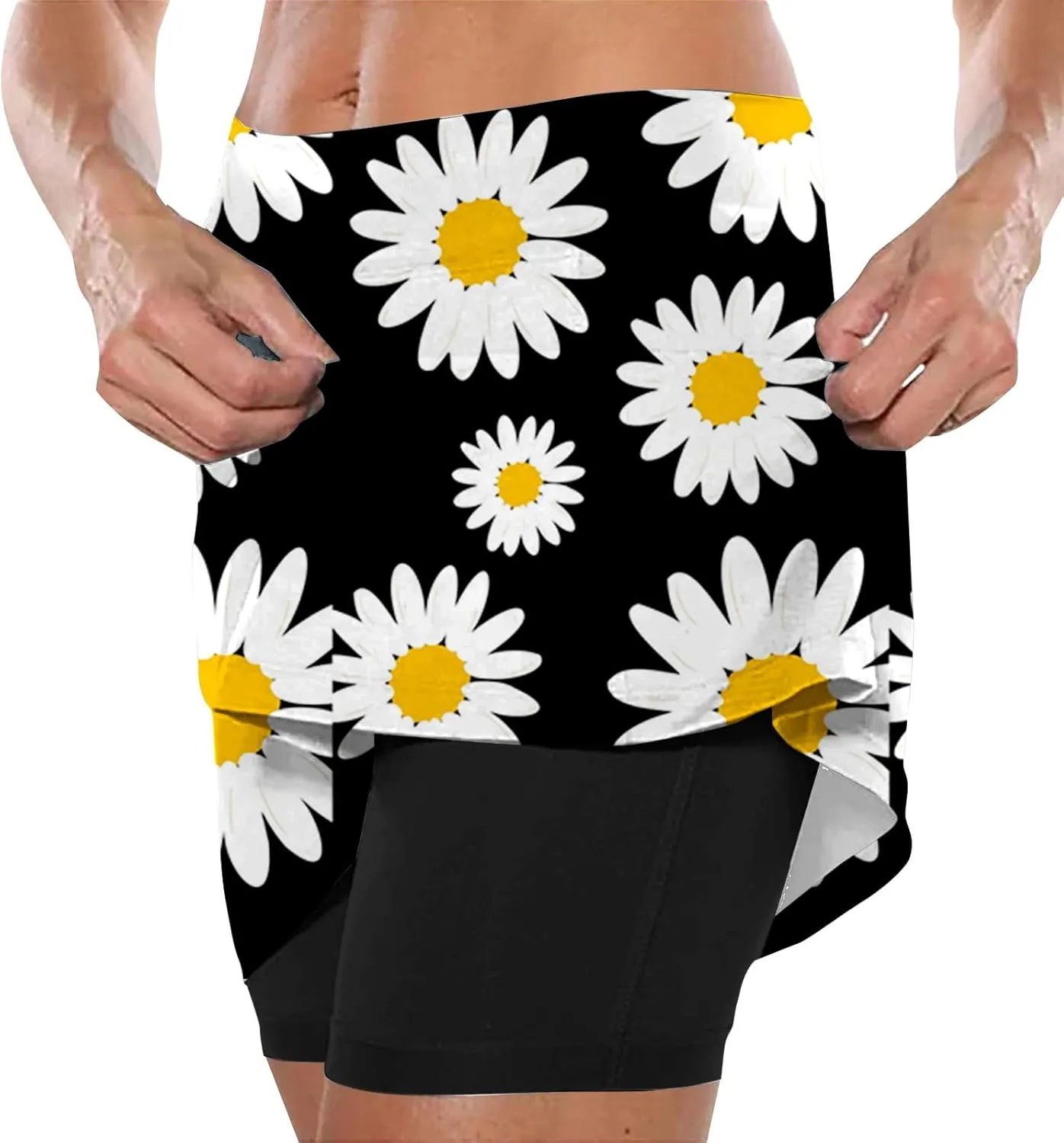 Skorts for Women 2 in 1 Casual Stretchy Summer Sports Shorts Lightweight Comfortable Breathable Skirts with Pockets