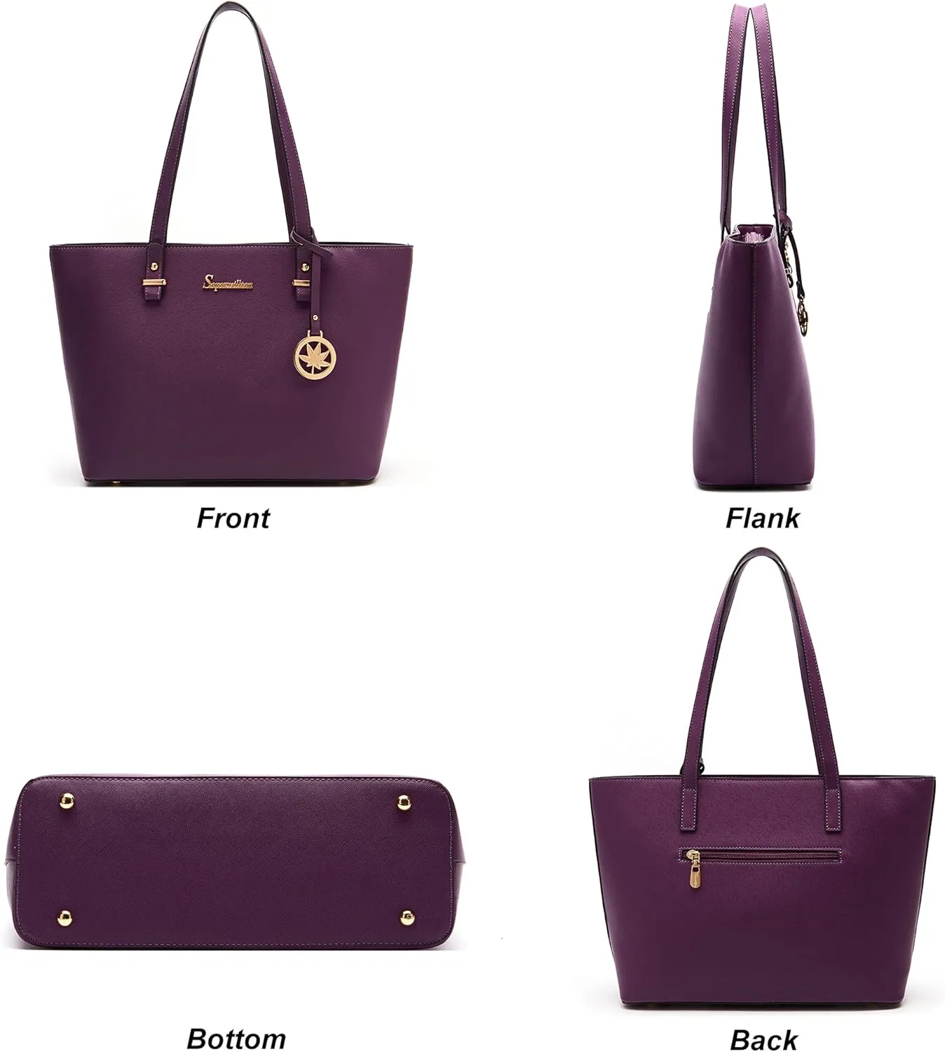 Soperwillton Handbag for Women Wallet Tote Bag Shoulder Bags Top Handle Satchel 5pcs Purse Set
