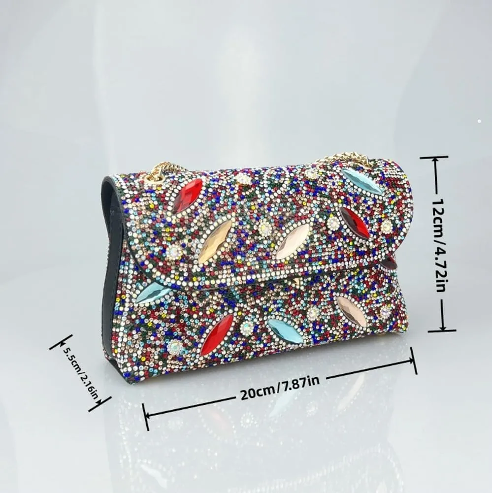 Sparkly Rhinestones Clutch Purses Women 2025 Chain Handbags Bling Bling Evening Bags for Cocktail Prom Party Wedding