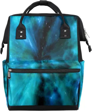 Starry Sky Galaxy Diaper Bag Tote Large Capacity Waterproof with Adjustable Shoulder Strap and Pram Straps Mommy Bag for Hospital Beach Weekender Travel