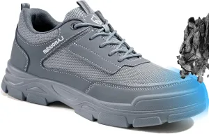 Steel Toe Shoes for Men Lightweight Work Shoes Comfortable Mens Work Boots Indestructible Safety Shoes for Men Industrial Construction Steel Toe Sneakers Soft Mens Work Shoes