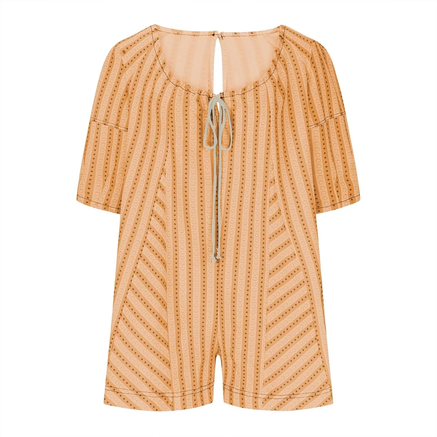 Summer Rompers for Women Striped Puff Sleeve Mini Shorts Romper Dress V Neck Jumpsuits Boho Beach Vacation Outfits