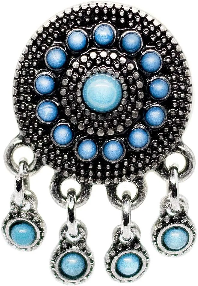Surgical Steel Silver Plug Earring Accented with Dangle Pendants Ear Plugs Tunnels Gauges Flesh Expanders Stretchers